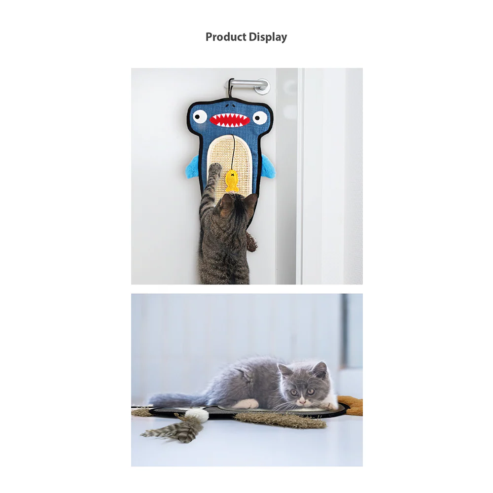 GiGwi Cat Scratcher with Catnip Alligator Toy for Cats (Blue) - Image 8