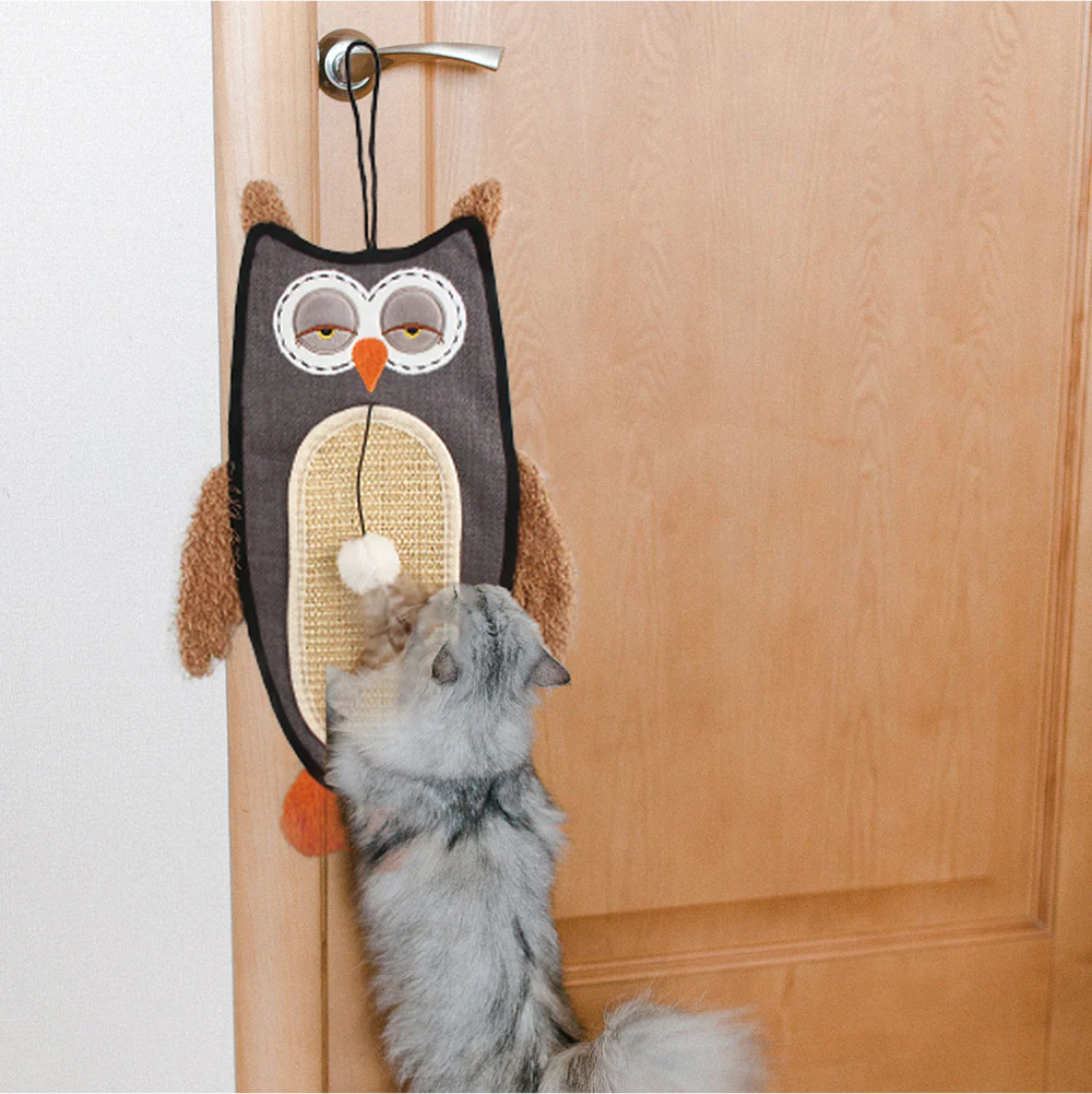 GiGwi Cat Scratcher with Catnip Owl Toy for Cats (Brown) - Image 10