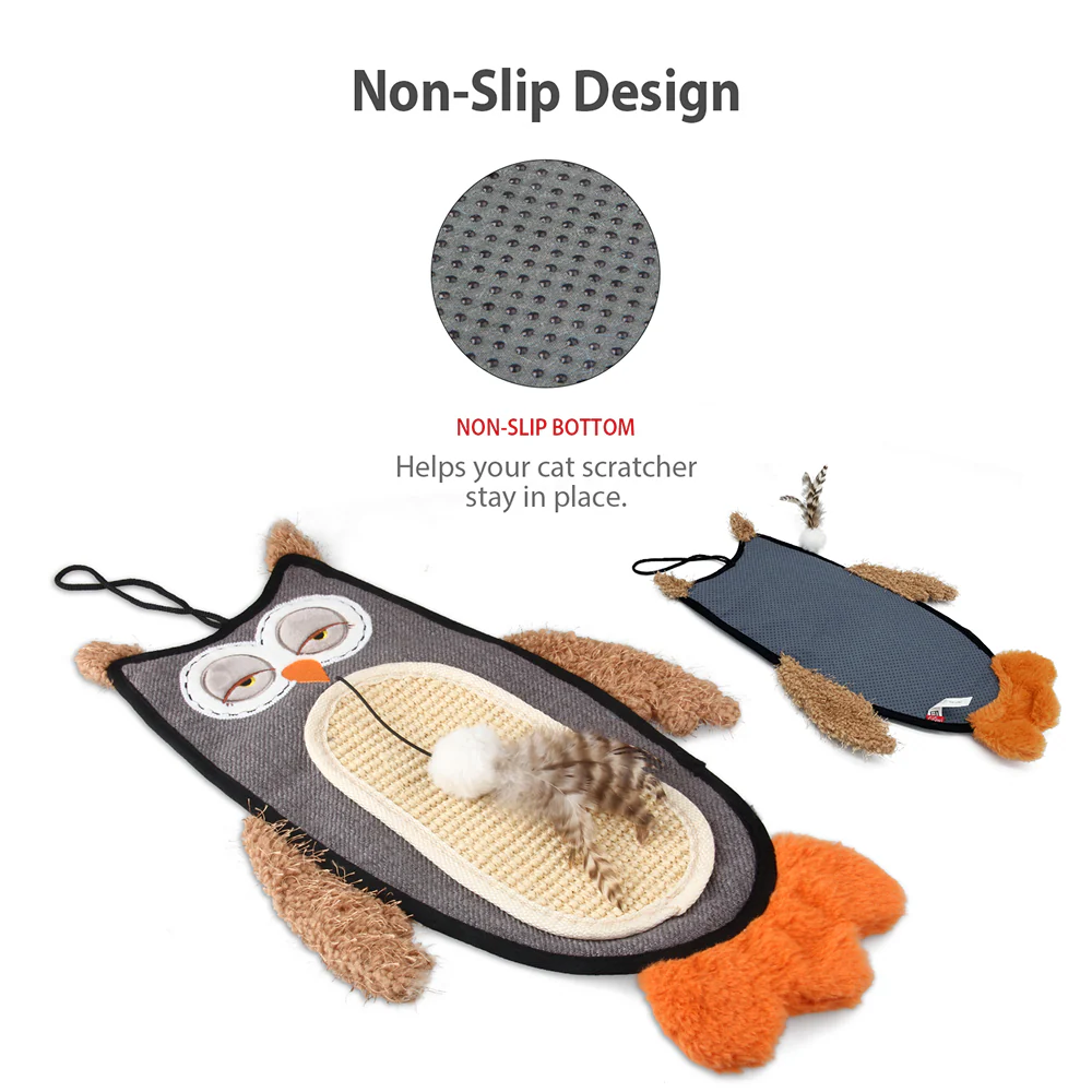 GiGwi Cat Scratcher with Catnip Owl Toy for Cats (Brown) - Image 5