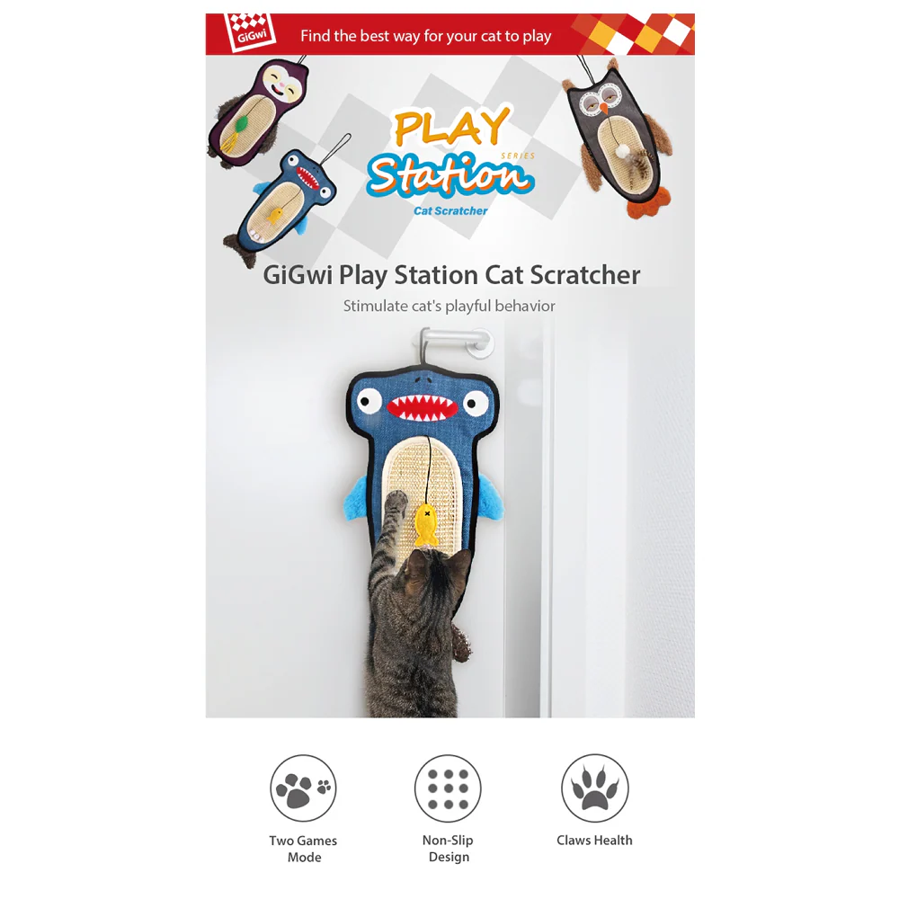 GiGwi Cat Scratcher with Catnip Owl Toy for Cats (Brown) - Image 6