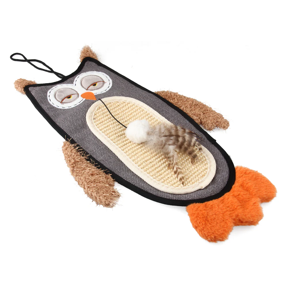 GiGwi Cat Scratcher with Catnip Owl Toy for Cats (Brown) - Image 7