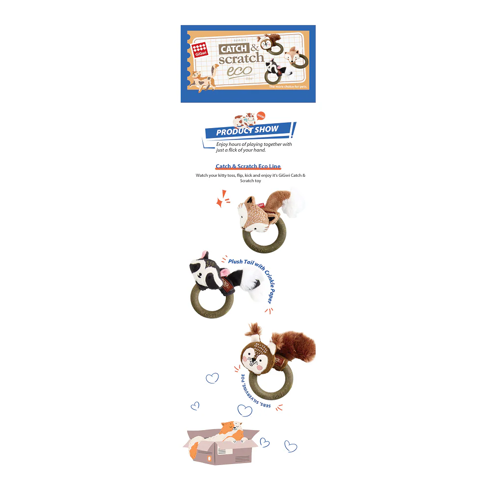 GiGwi Catch and Scratch Eco Line Fox Toy for Cats - Image 10