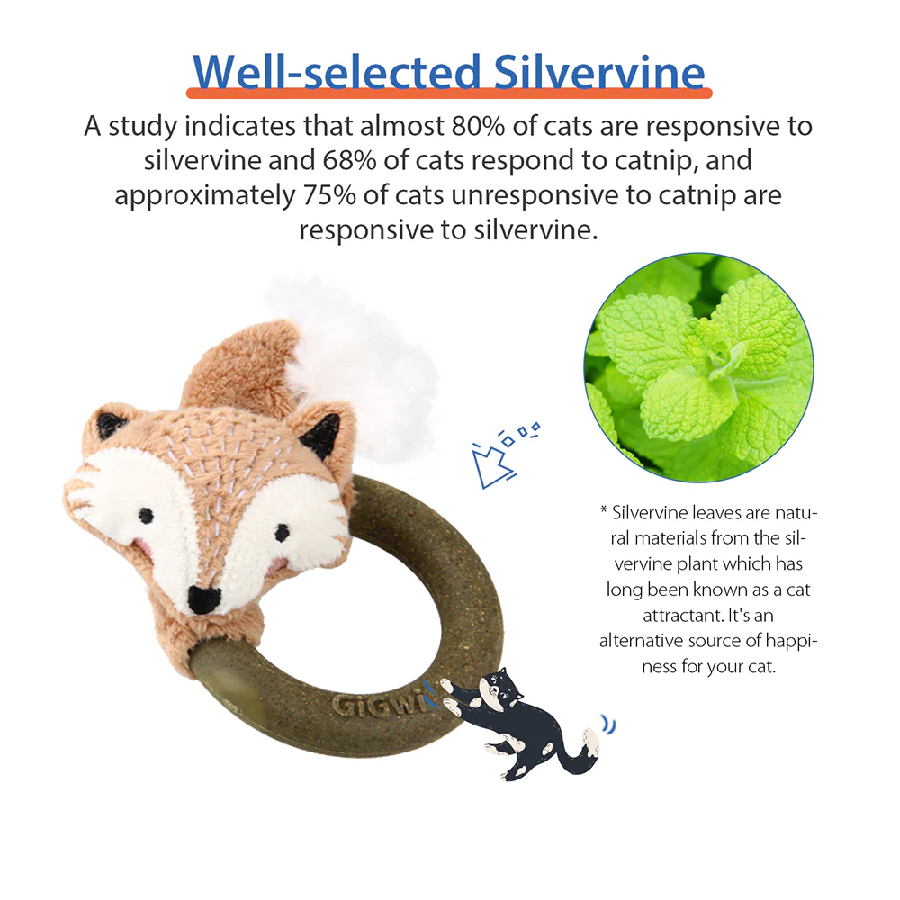 GiGwi Catch and Scratch Eco Line Fox Toy for Cats - Image 2