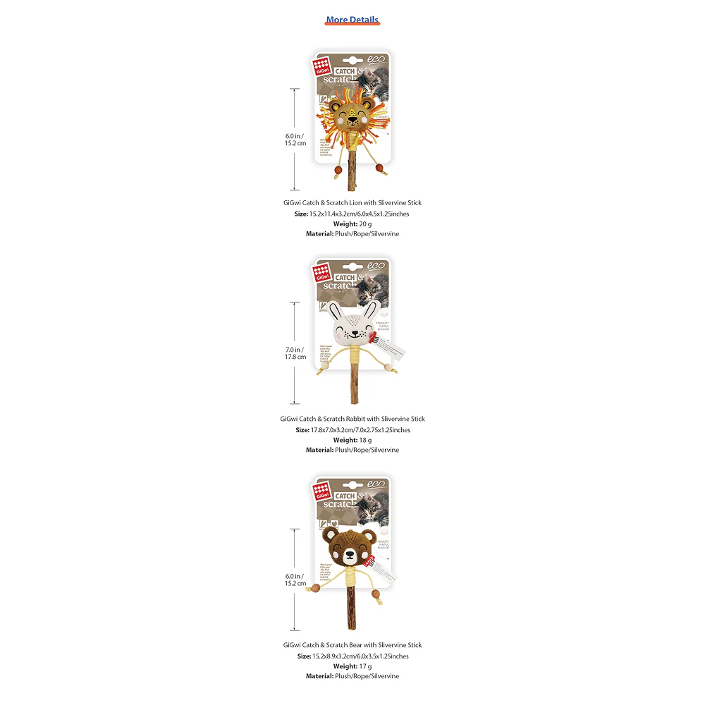GiGwi Catch and Scratch Eco Line Lion Toy for Cats - Image 7