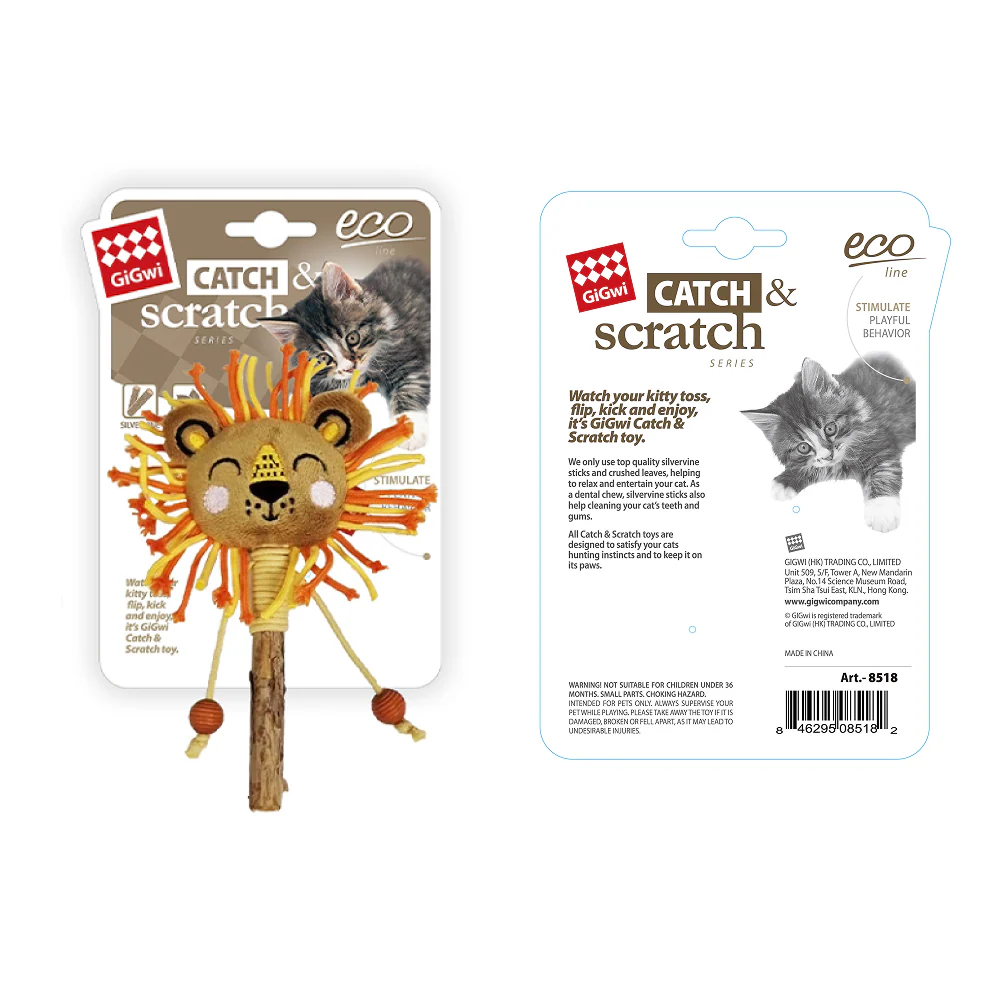 GiGwi Catch and Scratch Eco Line Lion Toy for Cats - Image 9