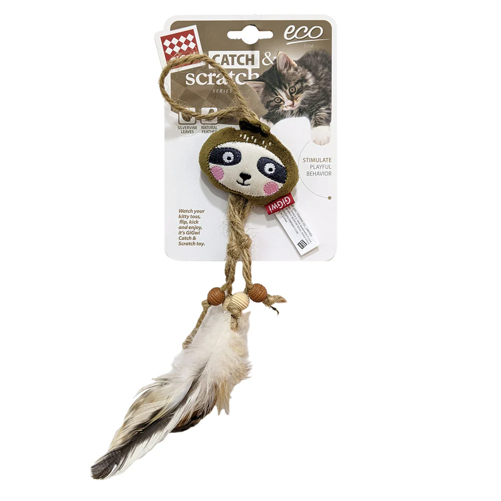 GiGwi Catch and Scratch Eco Line Sloth Toy for Cats - Image 13