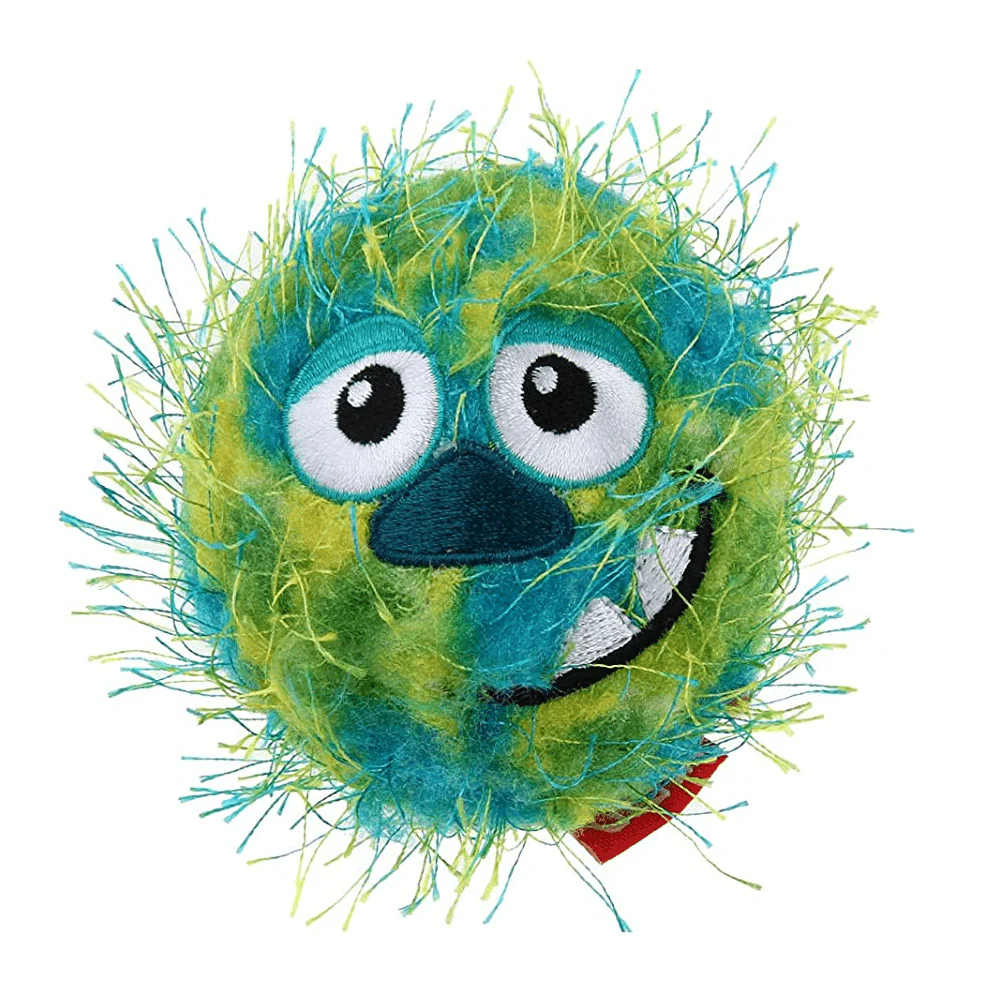 GiGwi Crazy Ball with Foam Rubber Ball and Squeaker Toy for Dogs (Green/Blue) - Image 3