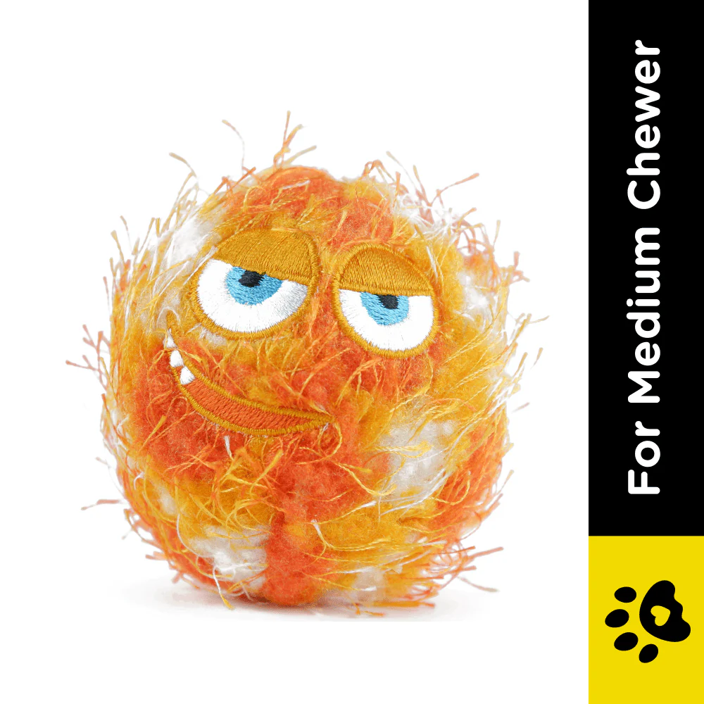 GiGwi Crazy Ball with Foam Rubber Ball and Squeaker Toy for Dogs (Orange) - Image 2