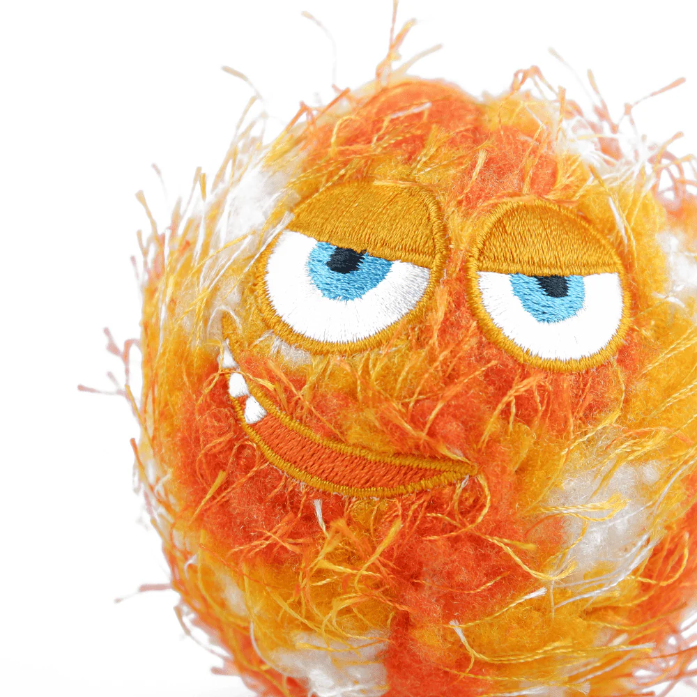 GiGwi Crazy Ball with Foam Rubber Ball and Squeaker Toy for Dogs (Orange) - Image 4