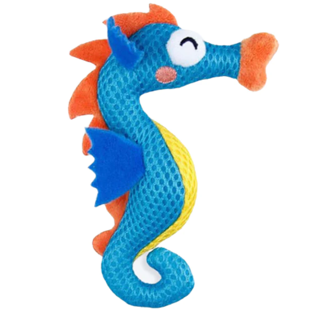 GiGwi Dental Mesh Seahorse Toy for Cats (Blue) - Image 3