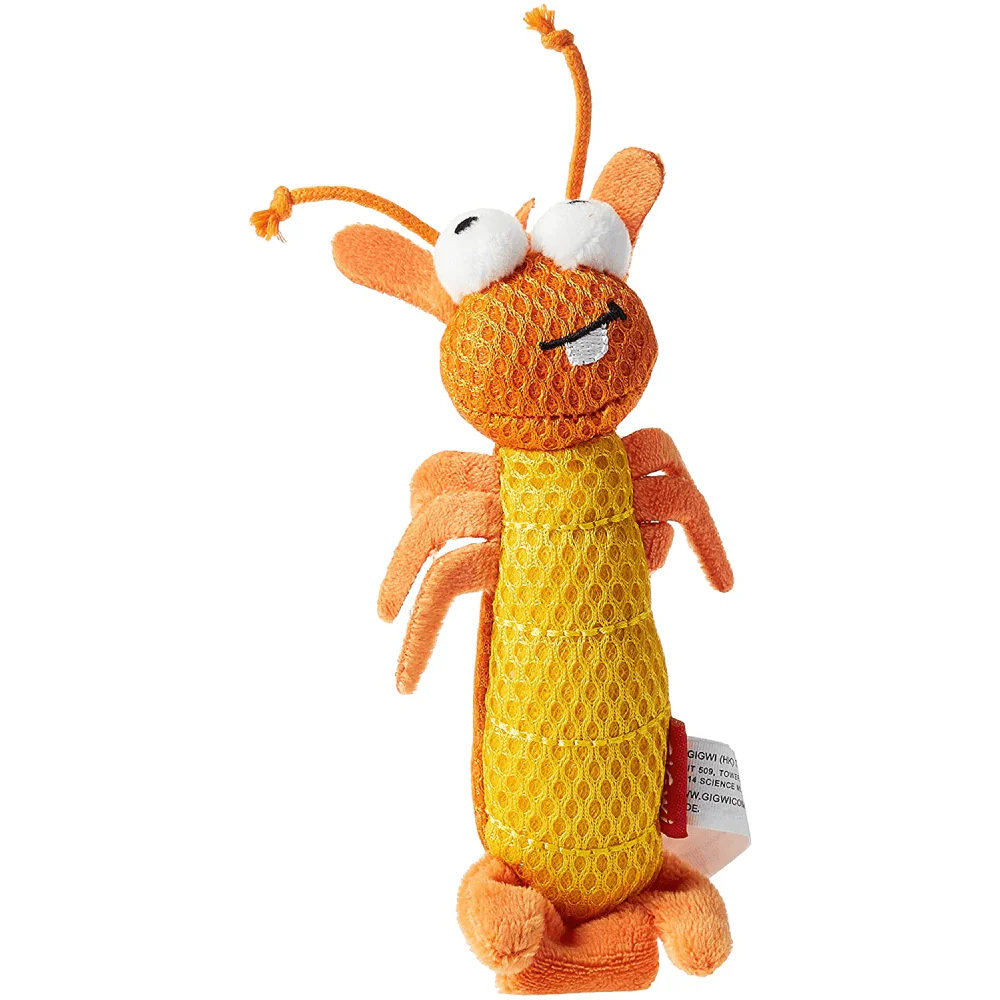 GiGwi Dental Mesh Shrimp Toy for Cats (Orange) - Image 2