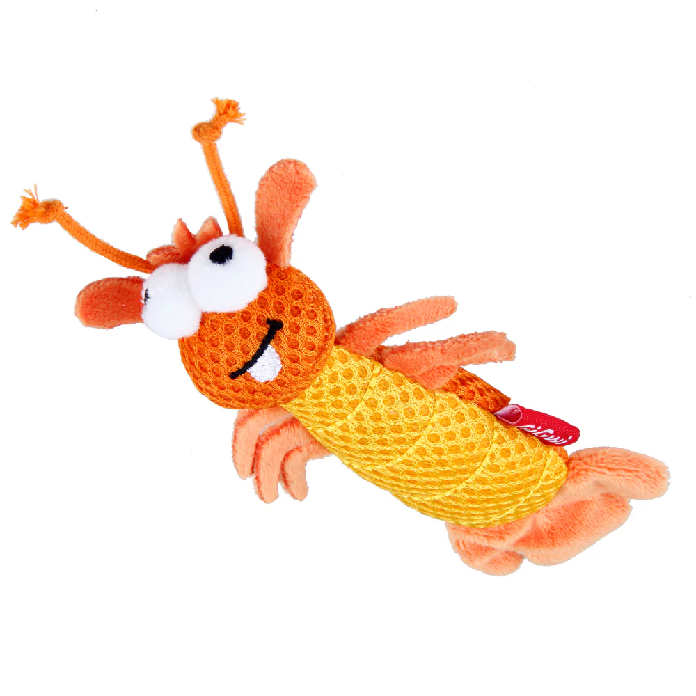 GiGwi Dental Mesh Shrimp Toy for Cats (Orange) - Image 3