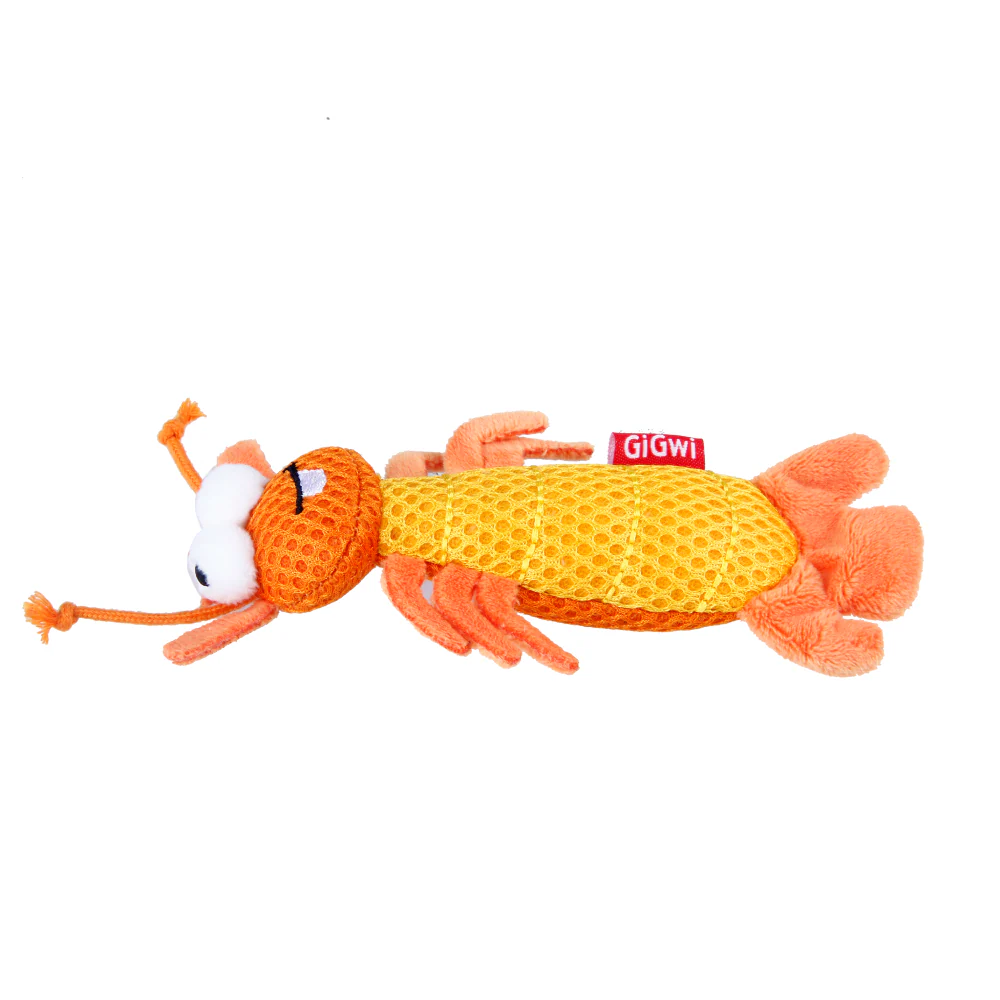 GiGwi Dental Mesh Shrimp Toy for Cats (Orange) - Image 4