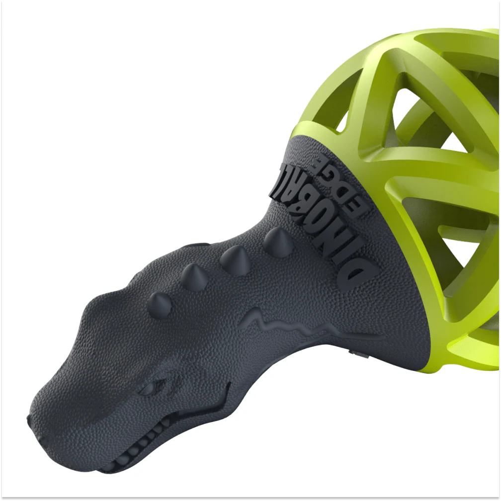 Gigwi Dinoball Edge with Strap Chew Toy for Dogs (Green) - Image 5