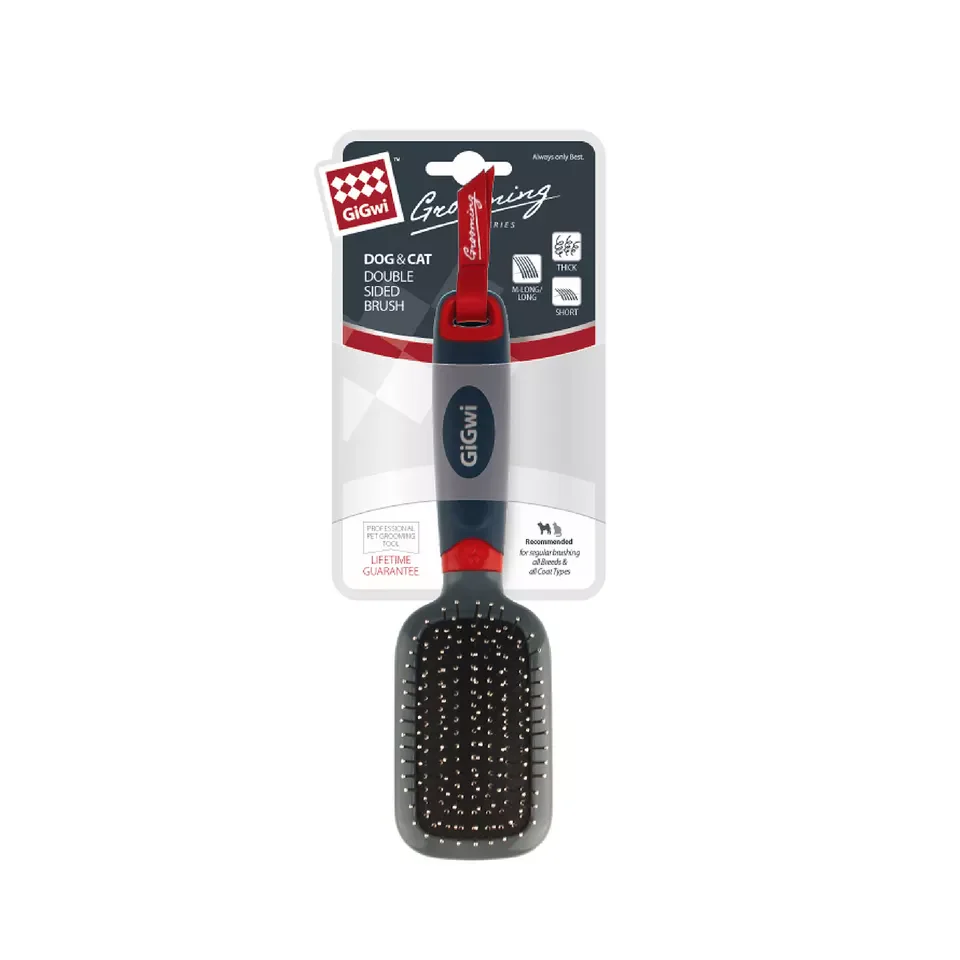 GiGwi Double Sided Brush with Bristles and Pins for Dogs and Cats (Black) - Image 7