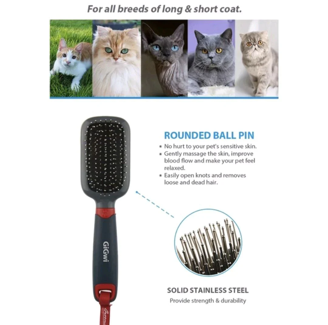 GiGwi Double Sided Brush with Bristles and Pins for Dogs and Cats (Black) - Image 9