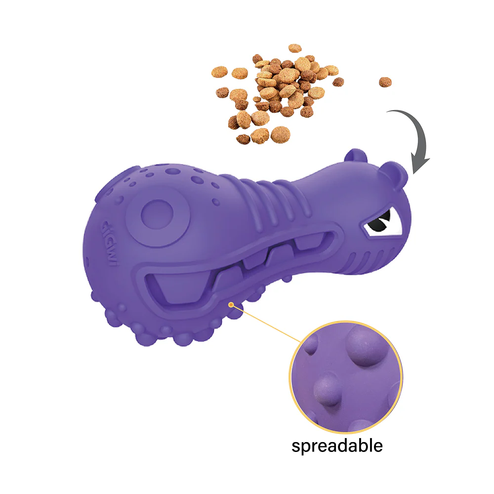 GiGwi Dumbbell Hippo Heads Toy for Dogs (Purple) - Image 5