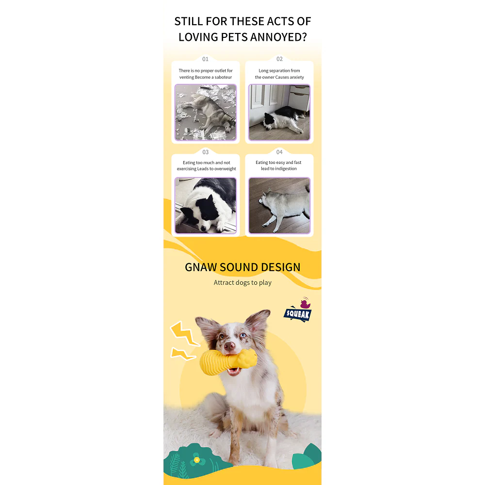 GiGwi Dumbbell Lion Heads Toy for Dogs (Yellow) - Image 3