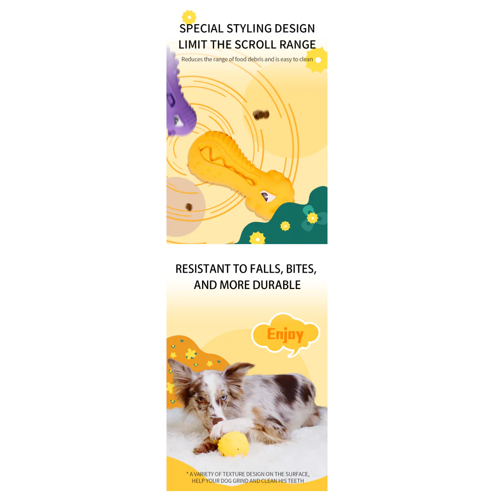 GiGwi Dumbbell Lion Heads Toy for Dogs (Yellow) - Image 4