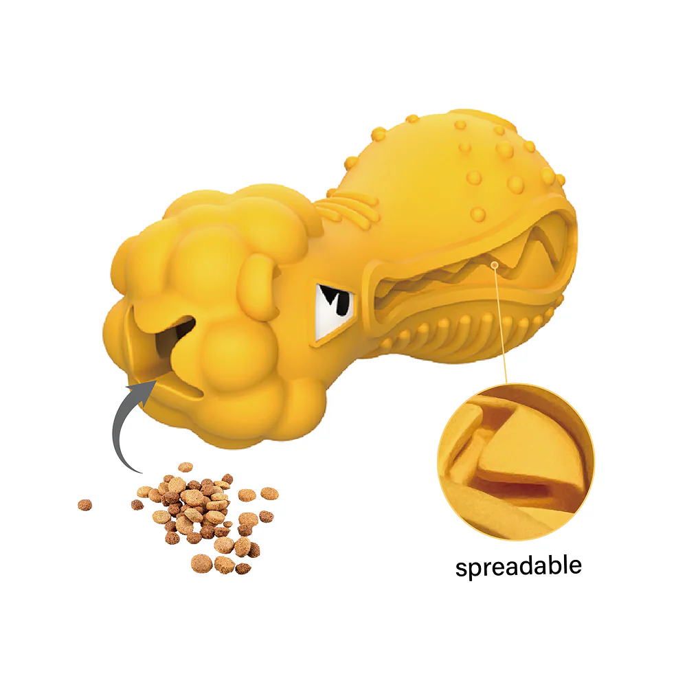 GiGwi Dumbbell Lion Heads Toy for Dogs (Yellow) - Image 7