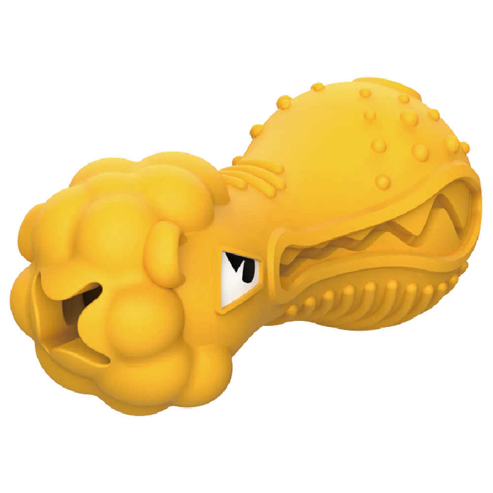 GiGwi Dumbbell Lion Heads Toy for Dogs (Yellow) - Image 8
