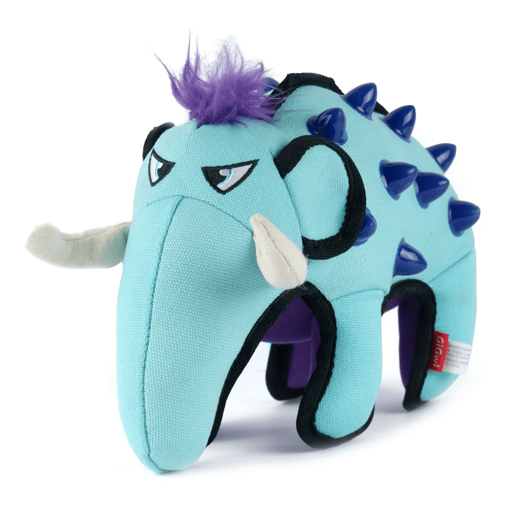 GiGwi Duraspikes Extra Durable Elephant Toy for Dogs (Light Blue) | For Medium Chewers - Image 4