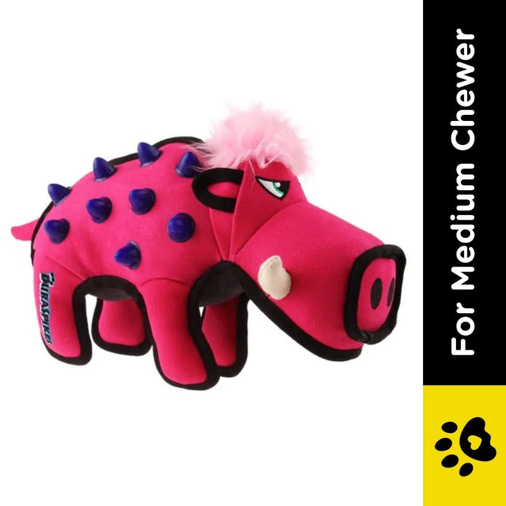 GiGwi Duraspikes Extra Durable Wild Boar Toy for Dogs (Rose) - Image 2