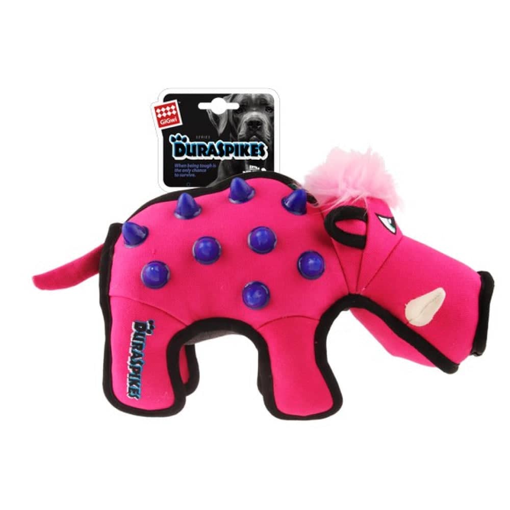GiGwi Duraspikes Extra Durable Wild Boar Toy for Dogs (Rose) - Image 5