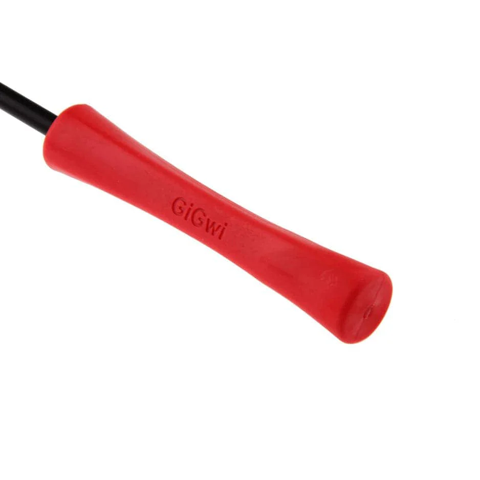 GiGwi Feather Teaser Catwand with Natural Feather Plush Tail & TPR Handle Toy for Cats (Red/Natural) - Image 3