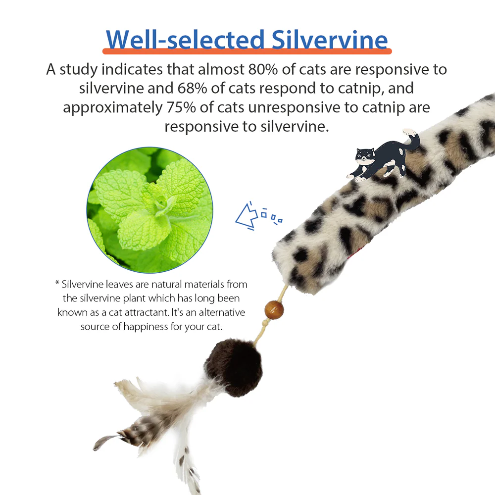 GiGwi Feather Teaser Eco Line Plush Tail Toy for Cats - Image 2