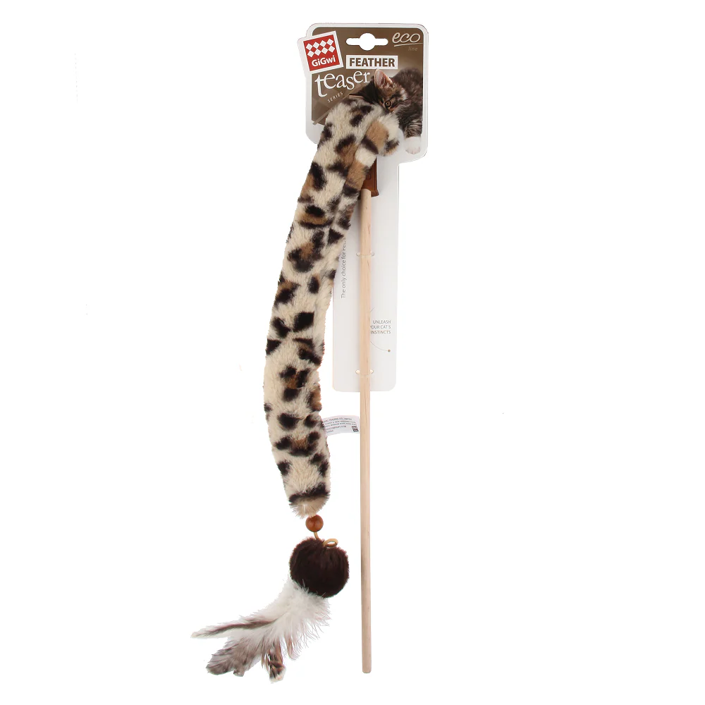 GiGwi Feather Teaser Eco Line Plush Tail Toy for Cats - Image 7