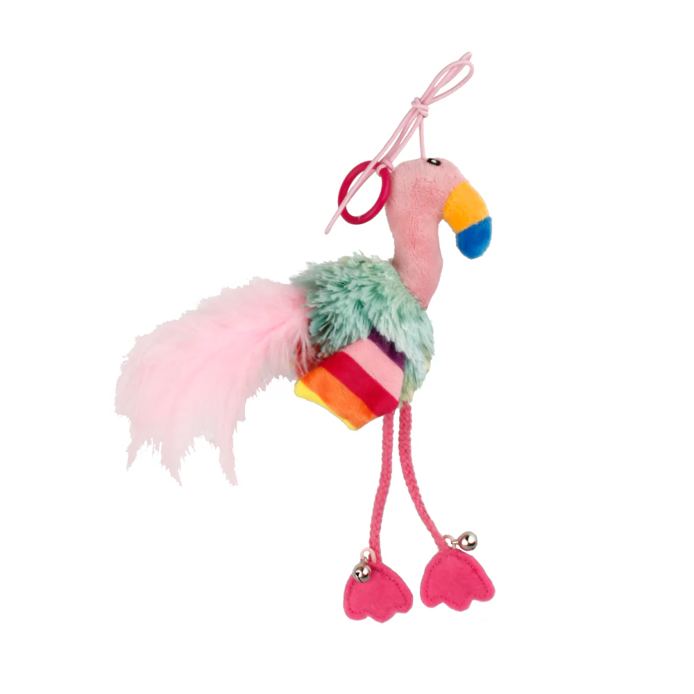 GiGwi Finger Teaser Flamingo with Crinkle Paper Catnip and Bell Inside for Cats (Pink) - Image 7