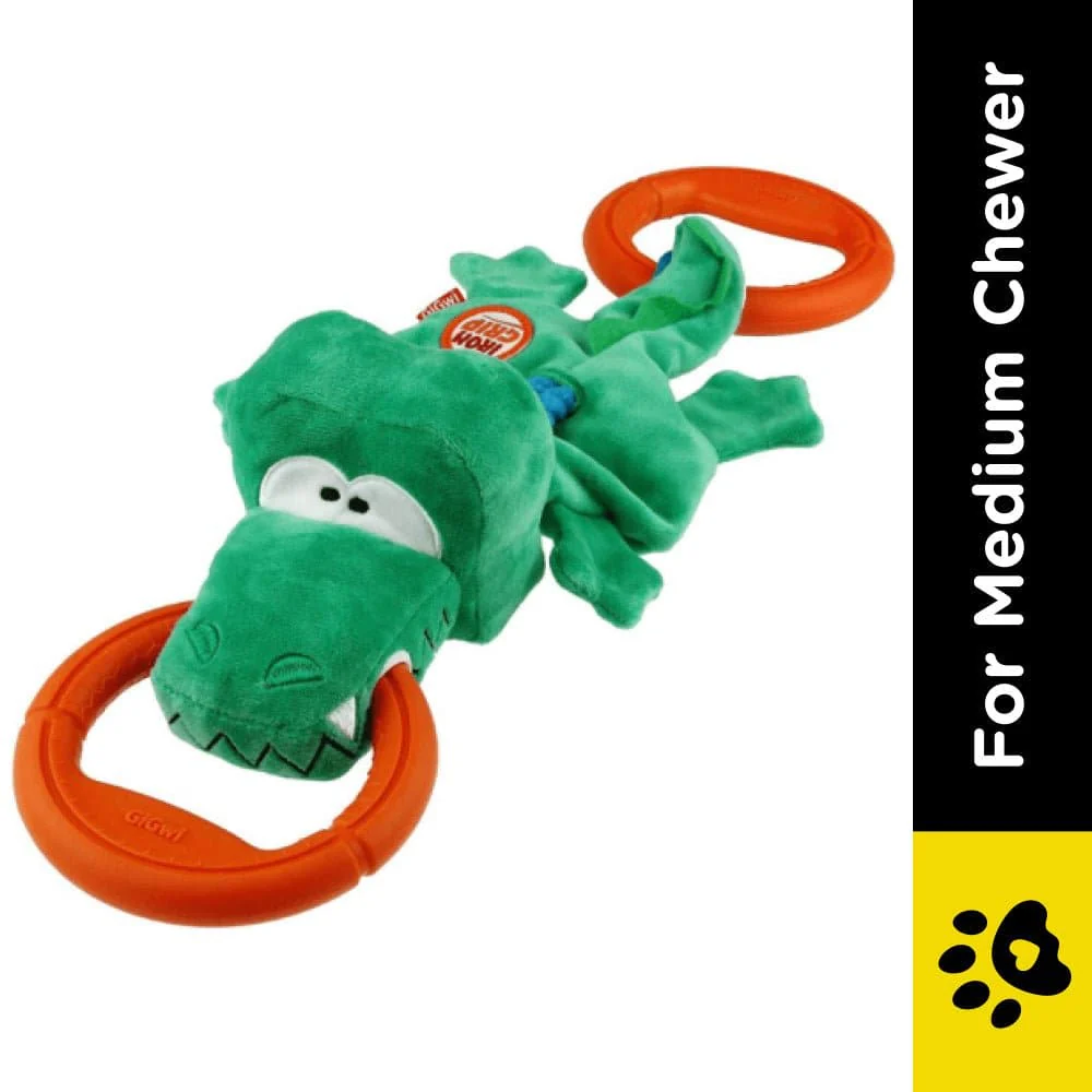 GiGwi Iron Grip Crocodile Plush with TRP Handle Toy for Dogs (Green) - Image 2