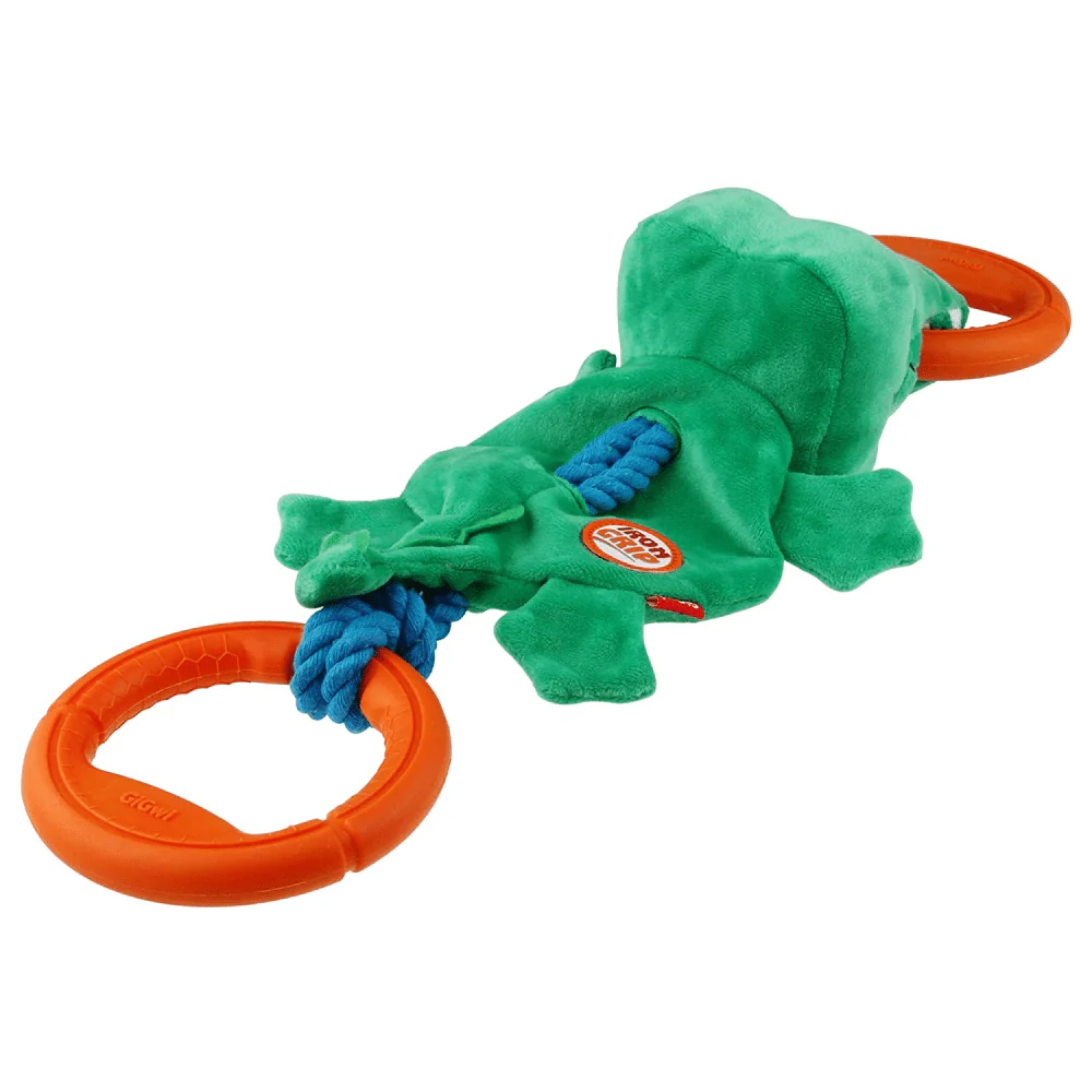 GiGwi Iron Grip Crocodile Plush with TRP Handle Toy for Dogs (Green) - Image 5