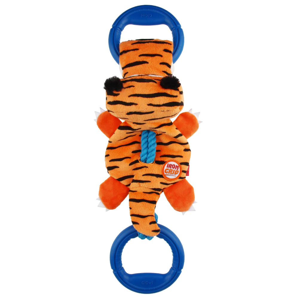 GiGwi Iron Grip Tiger Plush with TRP Handle Toy for Dogs (Orange) - Image 6