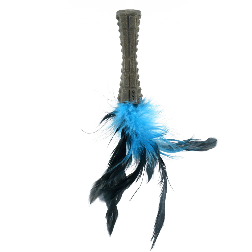 GiGwi Johnny Stick with Catnip & Natural Feathers Toy for Cats - Image 2