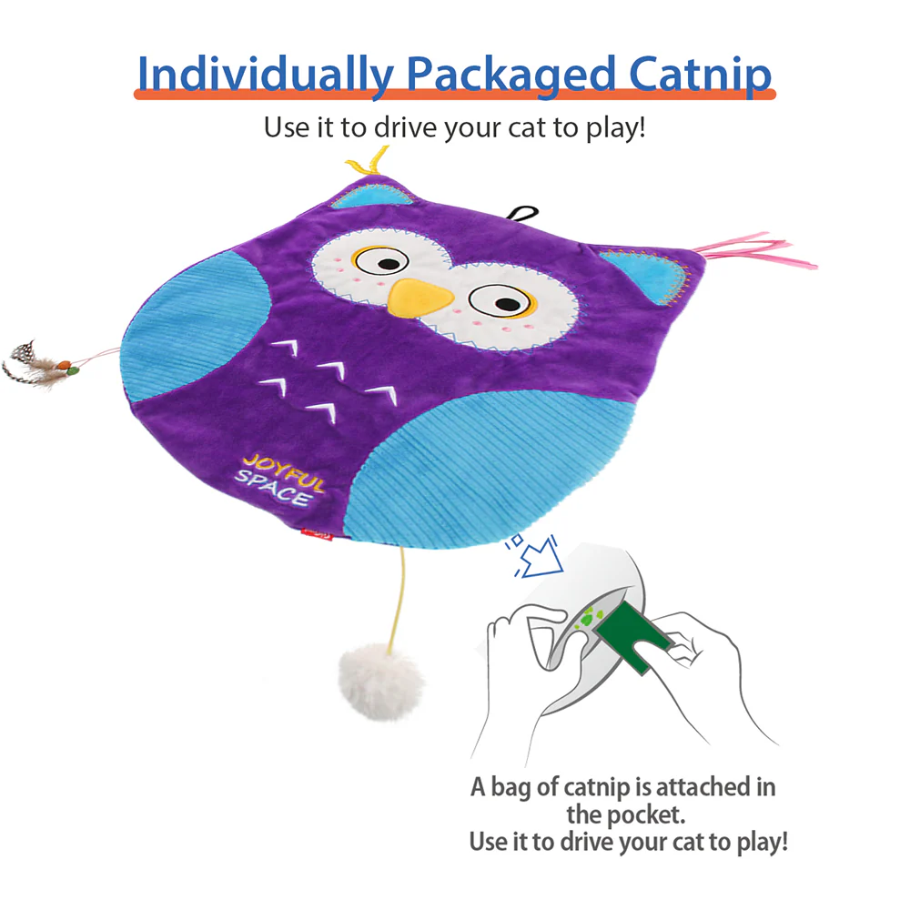 GiGwi Joyful Space Owl Toy for Cats (Purple) - Image 2