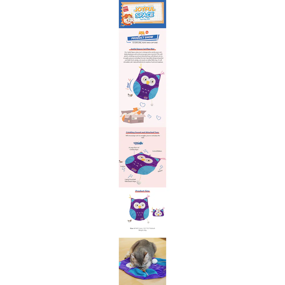 GiGwi Joyful Space Owl Toy for Cats (Purple) - Image 4