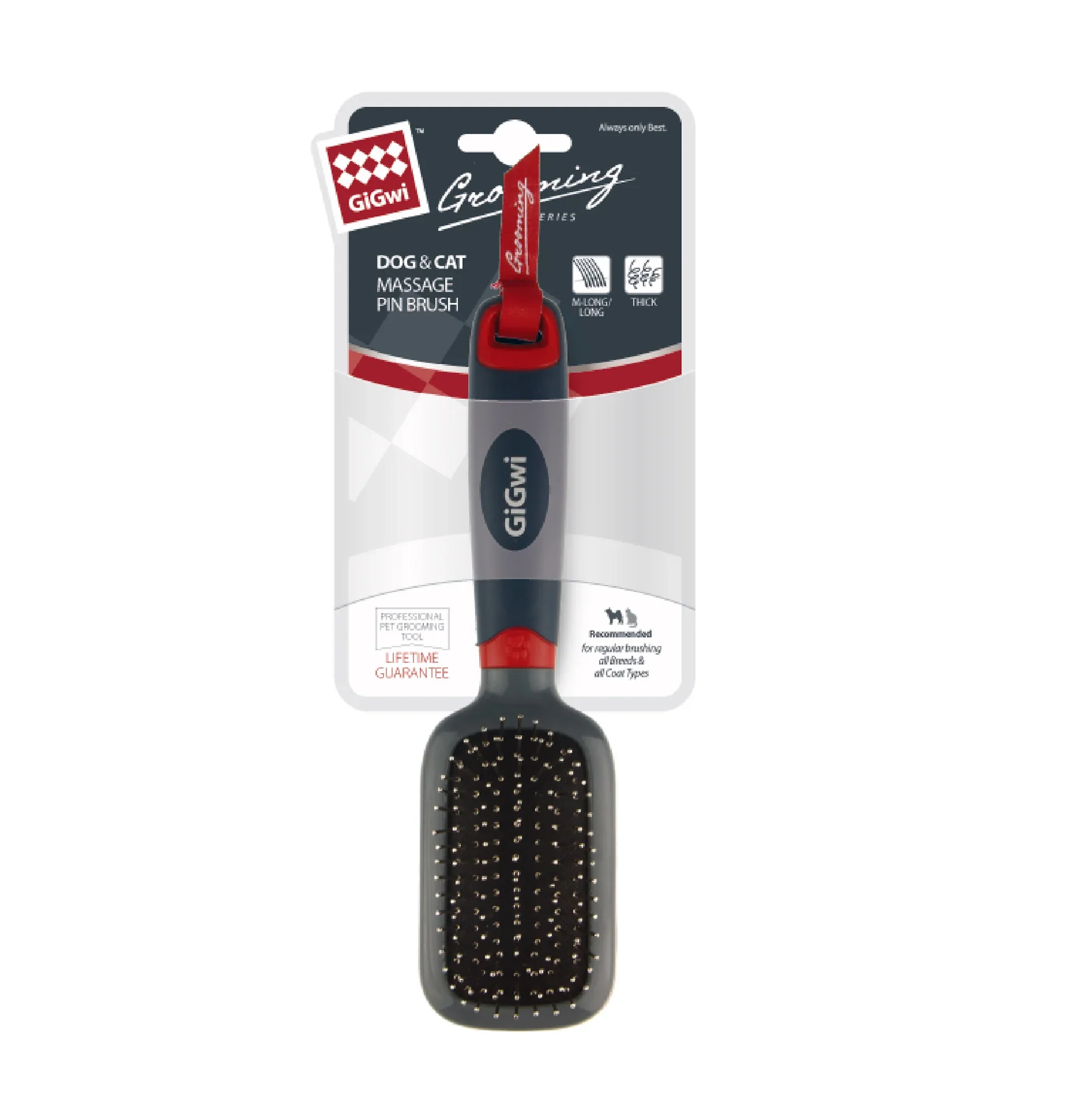 GiGwi Massage Brush With Pins For Dogs and Cats (Black) - Image 5
