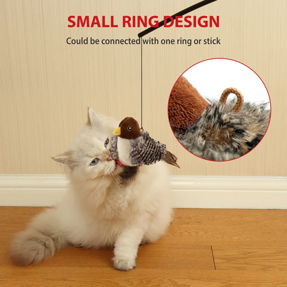 GiGwi Melody Chaser Bird Toy for Cats (Dark Brown) - Image 5