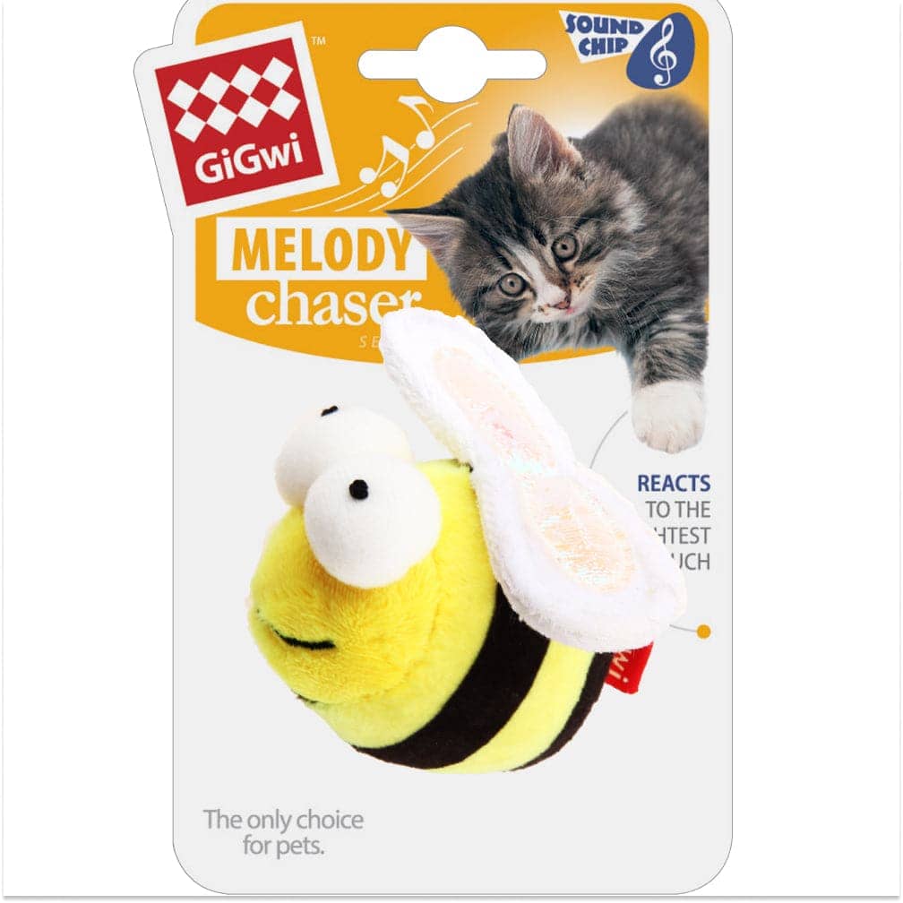 GiGwi Melody Chaser with Motion Activated Sound Chip Bee Toy and Beetle Toy for Cats Combo - Image 3