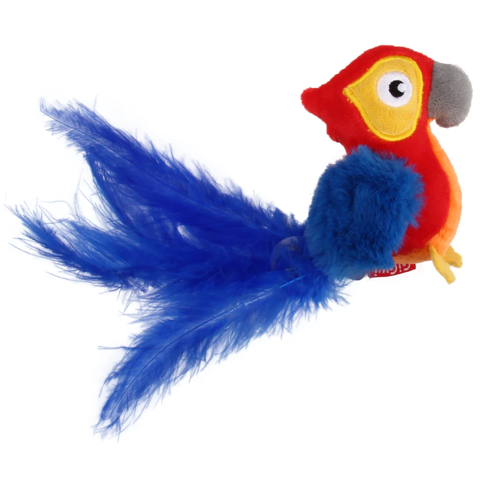 GiGwi Melody Chaser with Motion Activated Sound Chip for Cats (Red Parrot) - Image 3