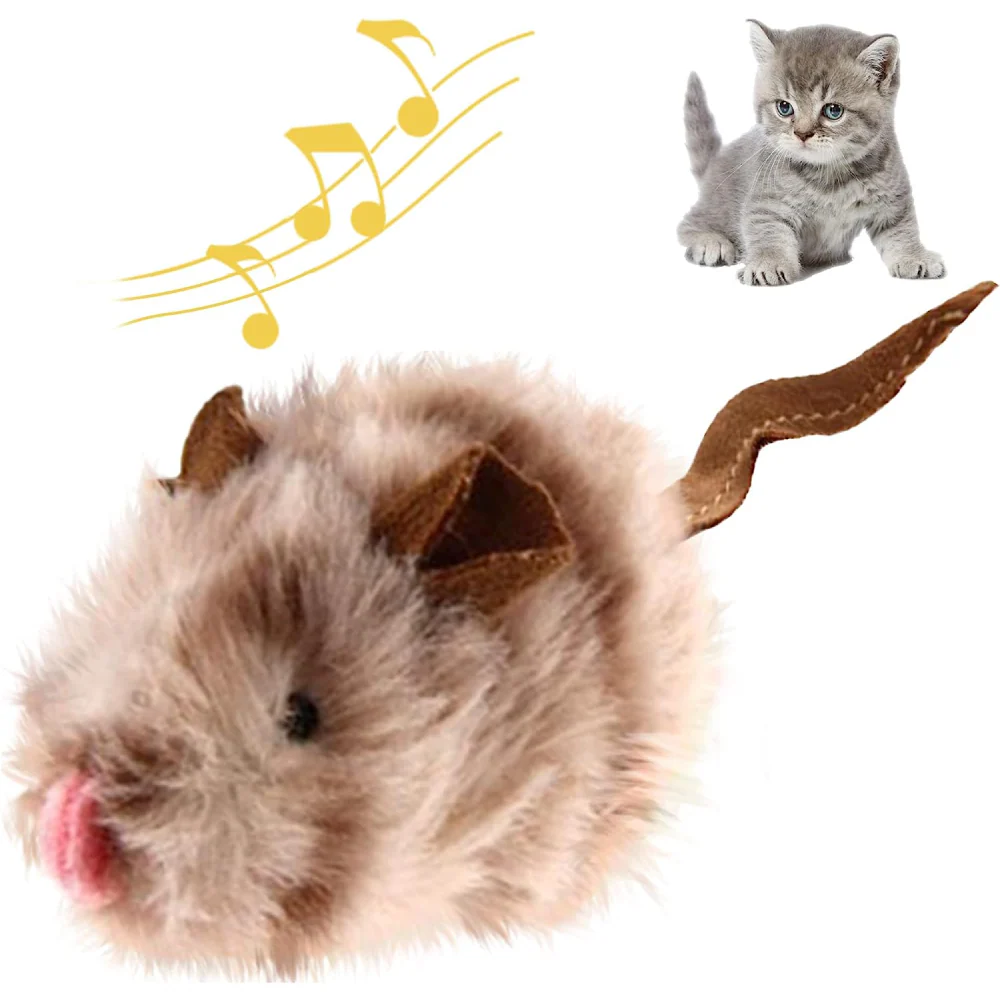 GiGwi Melody Chaser with Motion Activated Sound Chip Mouse Toy for Cats (Brown) - Image 4