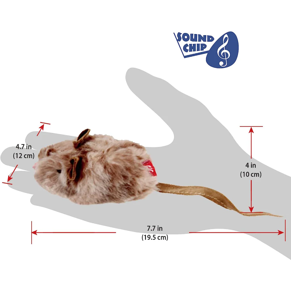 GiGwi Melody Chaser with Motion Activated Sound Chip Mouse Toy for Cats (Brown) - Image 5