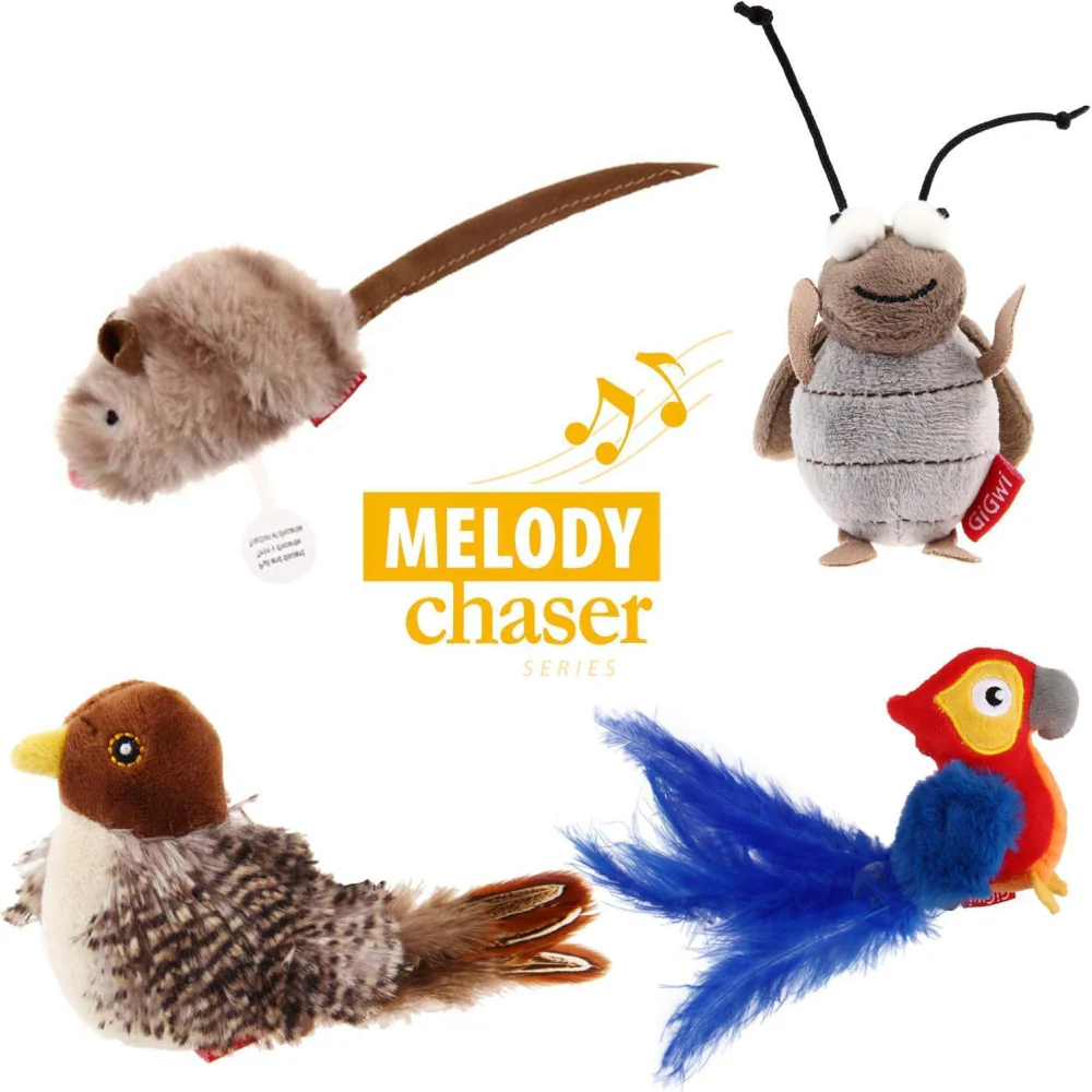 GiGwi Melody Chaser with Motion Activated Sound Chip Mouse Toy for Cats (Brown) - Image 7