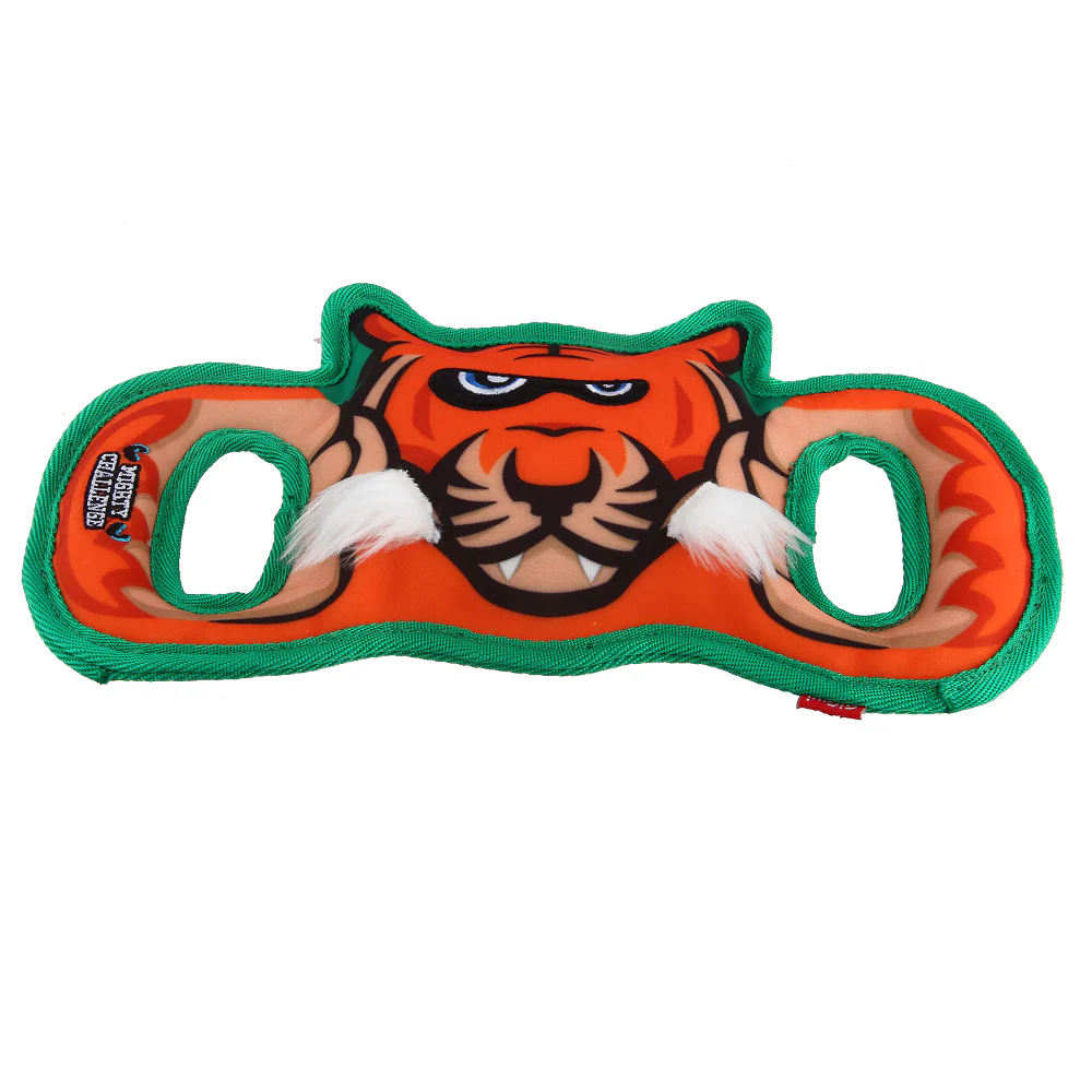 GiGwi Mighty Challenge Tiger Toy for Dogs (Orange/Blue) - Image 3