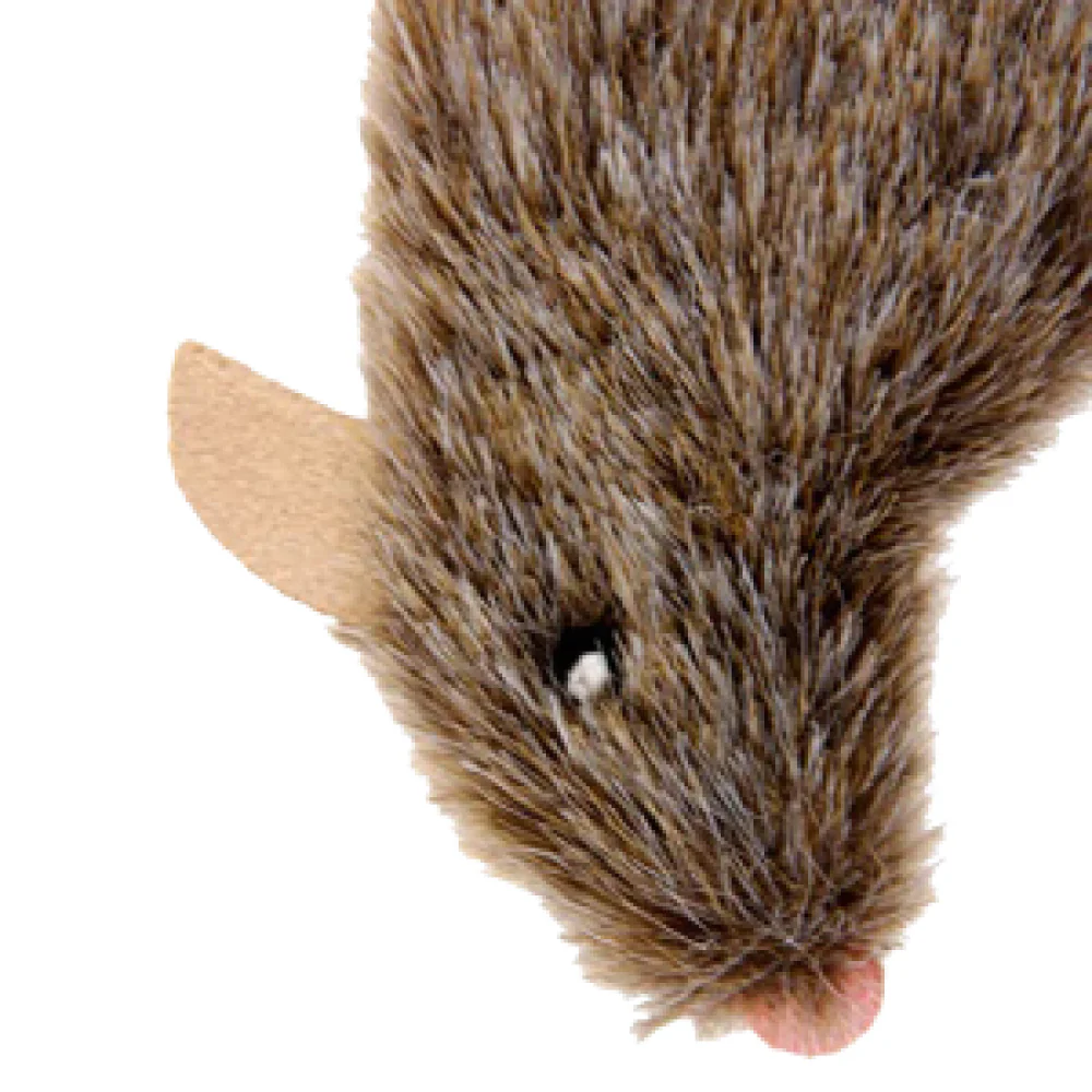 GiGwi Mouse Refillable Catnip with 3 Catnip Teabags in Ziplock Bag Toy for Cats (Brown) - Image 2