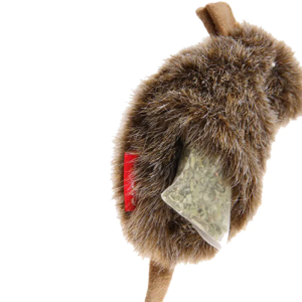 GiGwi Mouse Refillable Catnip with 3 Catnip Teabags in Ziplock Bag Toy for Cats (Brown) - Image 3