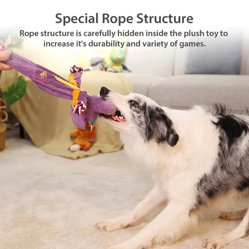 GiGwi Plush Friendz Rope Hippo Toy for Dogs - Image 5