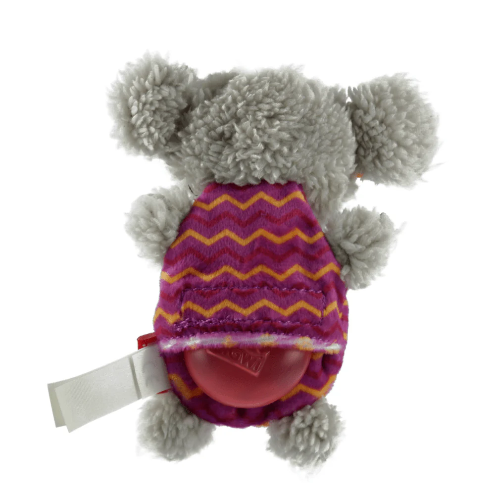 GiGwi Plush Friendz with Refillable Squeaker Elephant Toy for Dogs (Grey/Red) | For Medium Chewers - Image 3